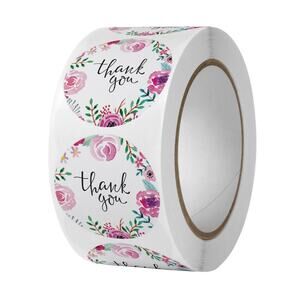 New 500 Piece Roll Self-Adhesive Thank You Stickers
